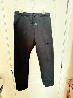 $295 Authentic ESSENTIALS Fear of God Men's Black Drawstring Sweatpants Sz.M